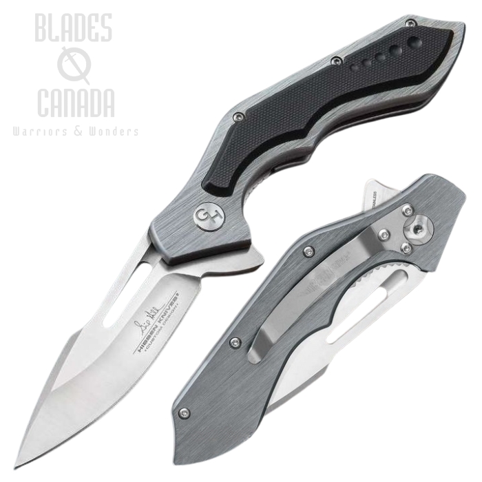 Gil Hibben Hurricane Flipper Folding Knife, Aluminum/G10 Black, GH5080